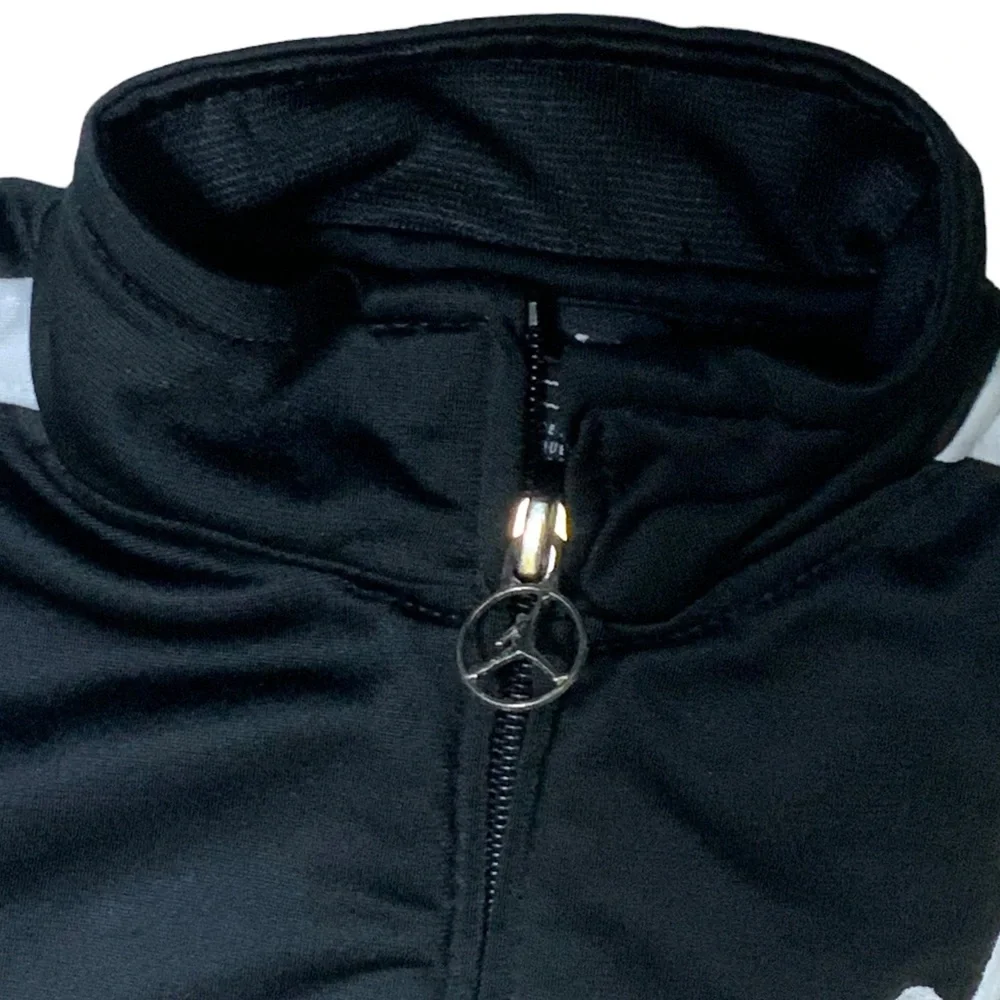 Air Jordan Jacket Zip Up Basketball Starter Red White Stripe Black Boys 4T - Picture 5 of 16